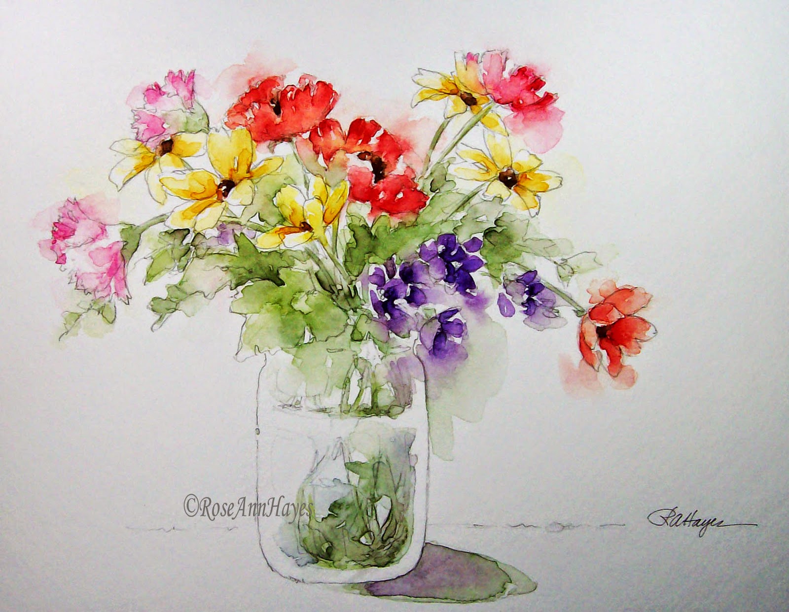 1600x1242 Watercolor Paintings By Roseann Hayes Floral Bouquet Watercolor