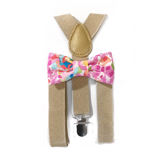 540x540 Pink Watercolor Floral Bow Tiesuspender Set Closetofhjk