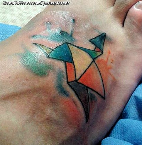 484x493 Tattoo Of Origami, Bow Ties, Watercolor