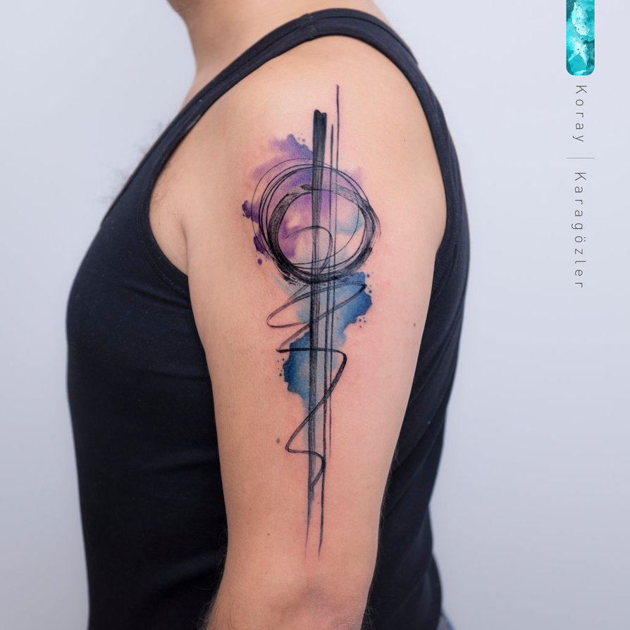 894x894 Watercolor Abstract Tattoo By Koraykaragozler