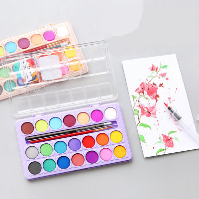 400x400 21 Colors Solid Watercolor Palette Pigment Powder Paint Set With