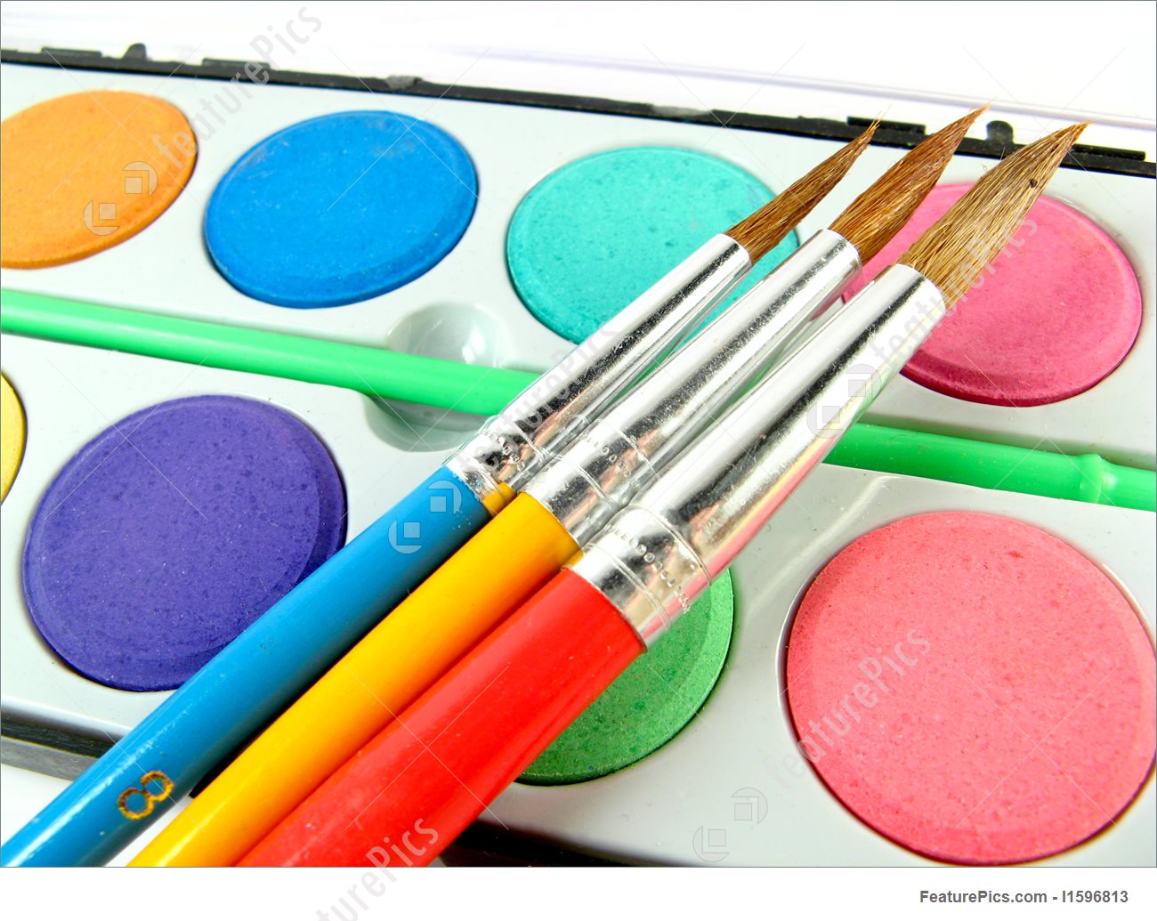 1300x1035 Artistic Tools Watercolor Box And Paintbrushes