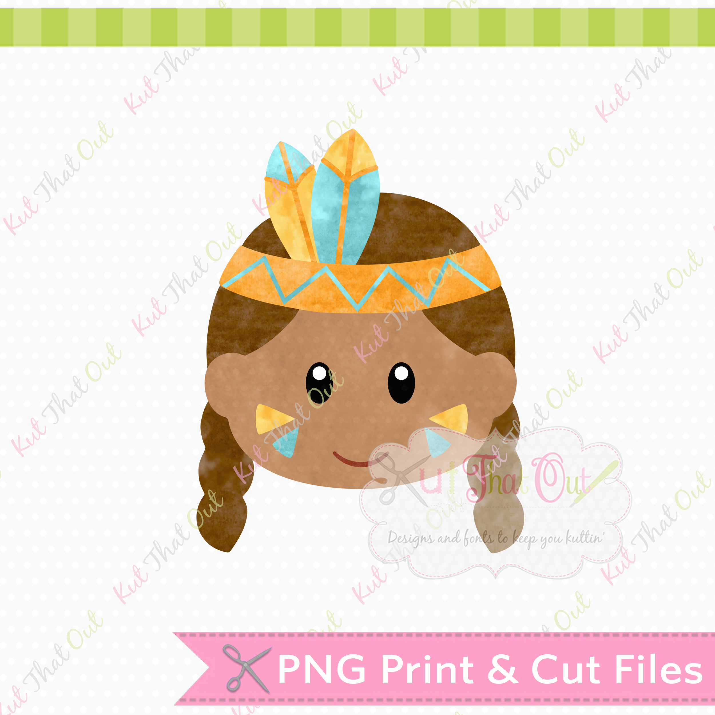 2500x2500 Exclusive Native American Watercolor Boy Print Amp Cut Design