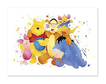 355x282 8x10 P46 Winnie The Pooh Watercolor Posters