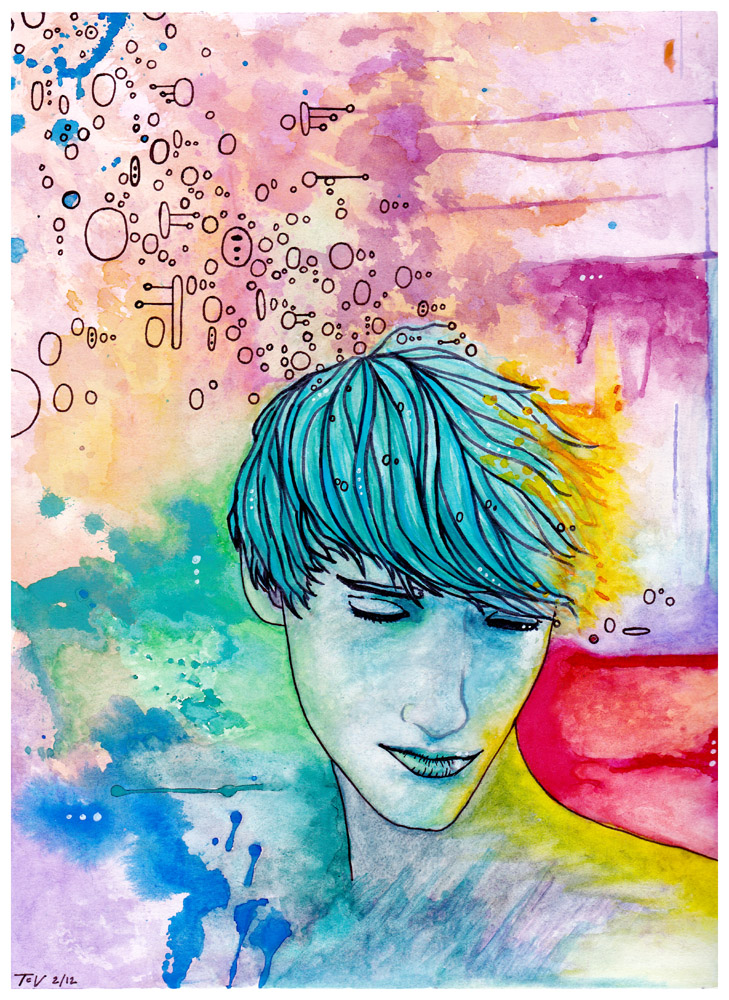 729x1000 Blue Watercolor Boy By Mothonfire