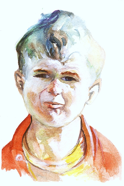 435x653 Boy In Watercolor By Ricardomassucatto