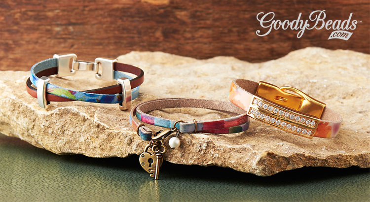750x410 Watercolor Flat Leather Bracelets