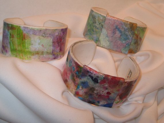 570x428 Watercolor Paper Bracelet Digital Tutorial Only Etsy