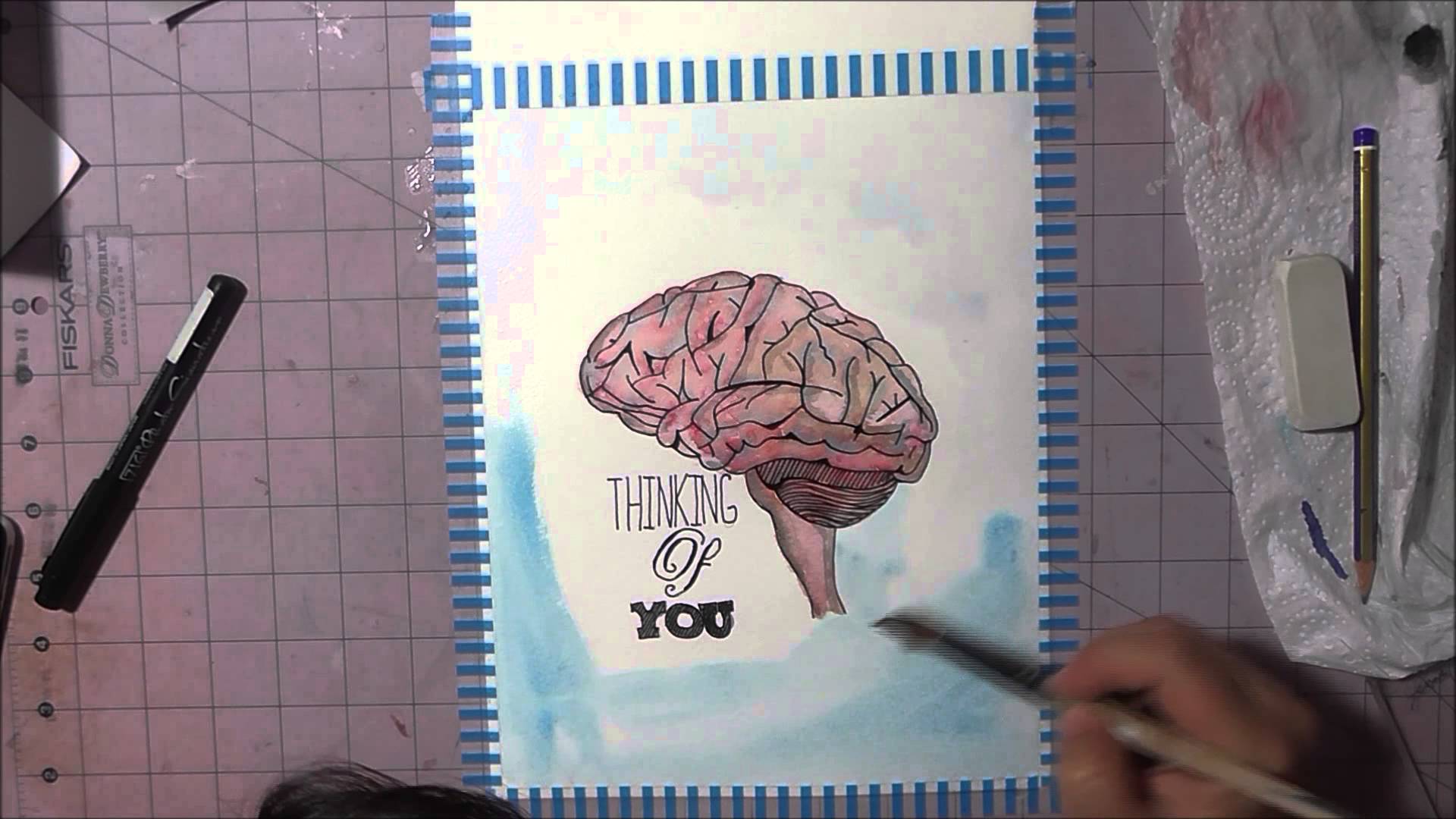 1920x1080 Thinking Of You Valentine Brain Watercolor Time Lapse Painting