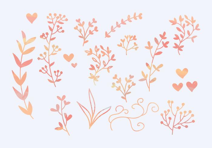 700x490 Vector Watercolor Branches