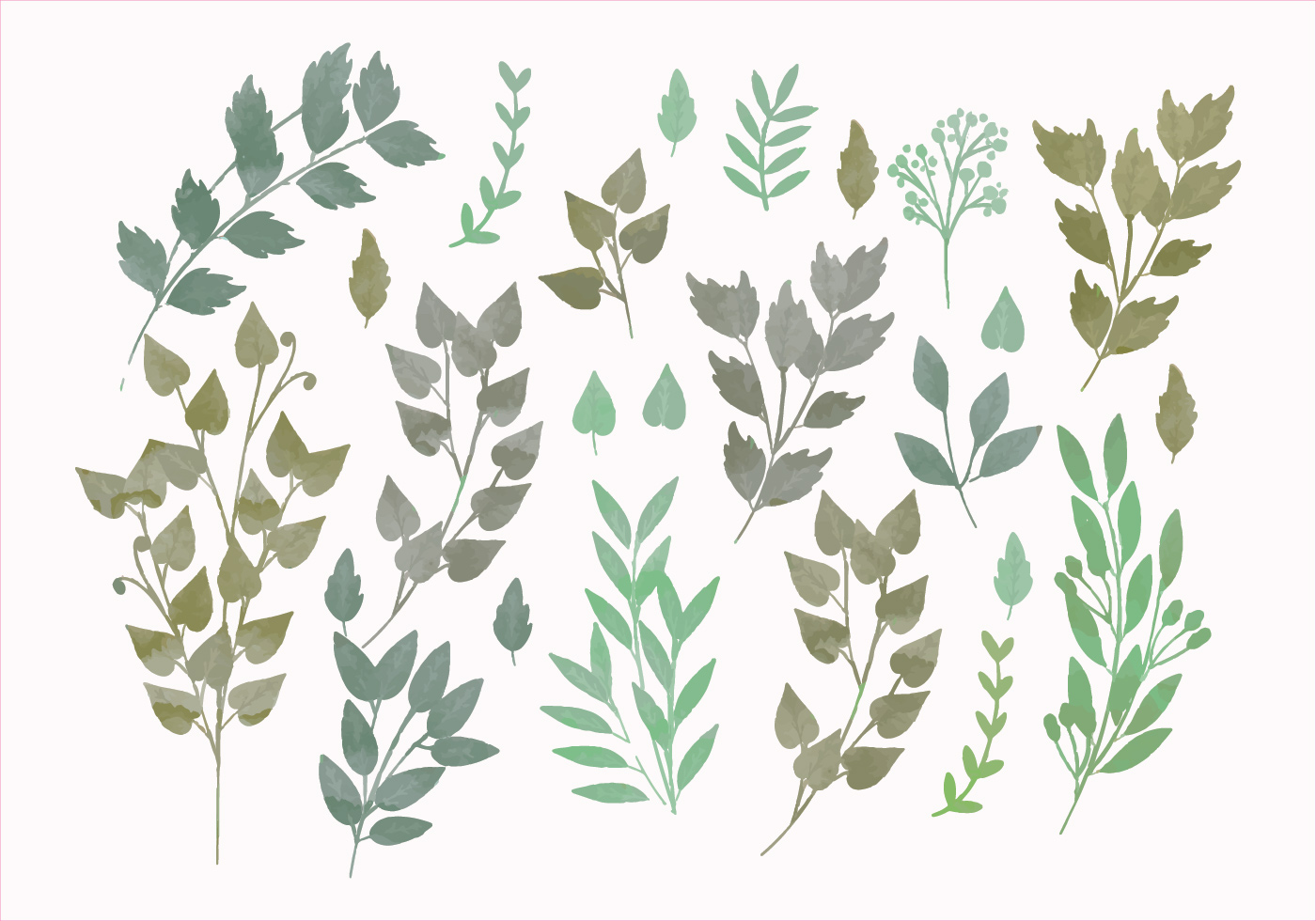 1400x980 Watercolor Branches Free Vector Art