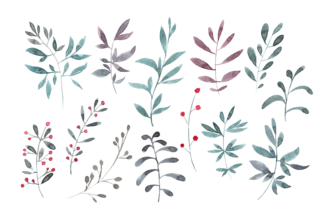 1160x772 Watercolor Branches + Wreaths Png Clipart By Watercolorflowers