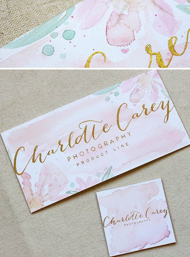 645x872 Maria C. Gold Foil And Watercolor Branding Stationery