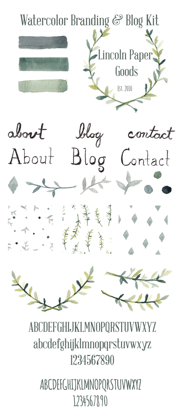 580x1339 Watercolor Branding And Blog Kit By Dot And Dash Creative On
