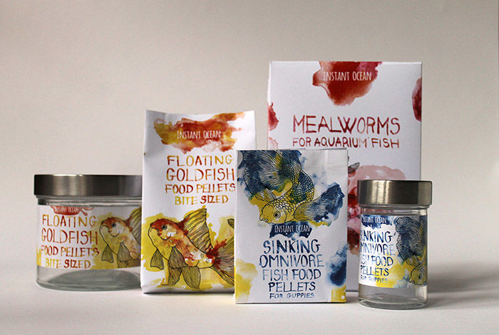 700x471 Watercolor Fish Food Labels Watercolor Branding