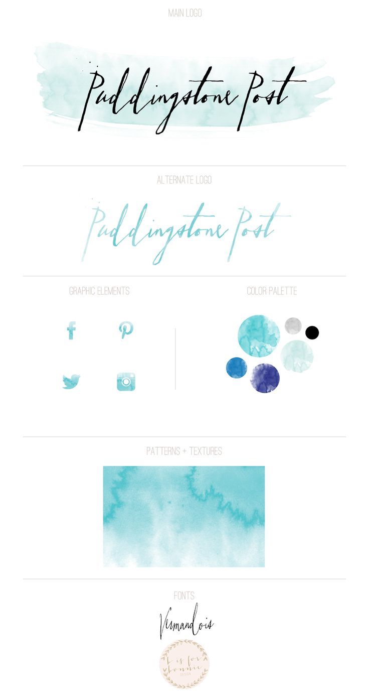 736x1380 Organic Watercolor Branding For Puddingstone Post B Is For