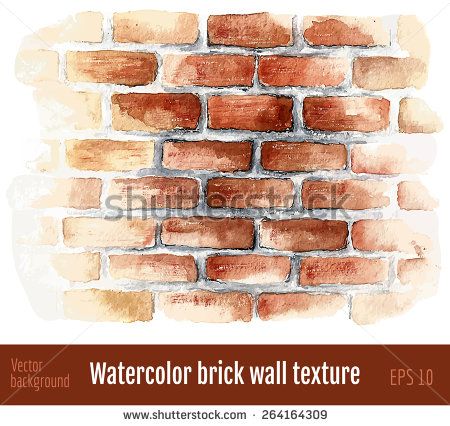 450x426 Watercolor Brick Wall. Drawing Bricks, Watercolor