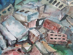 300x225 Millie Gift Smith 22x30 Watercolor Bricks Ebay