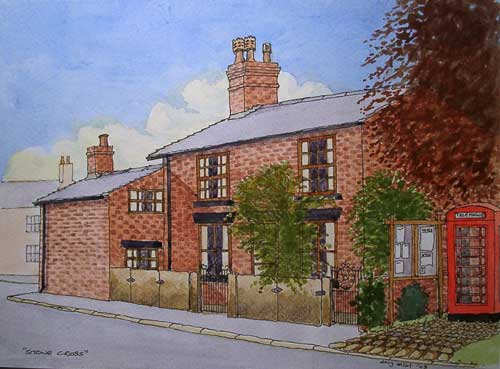 500x369 Painting Brick Buildings In Watercolor