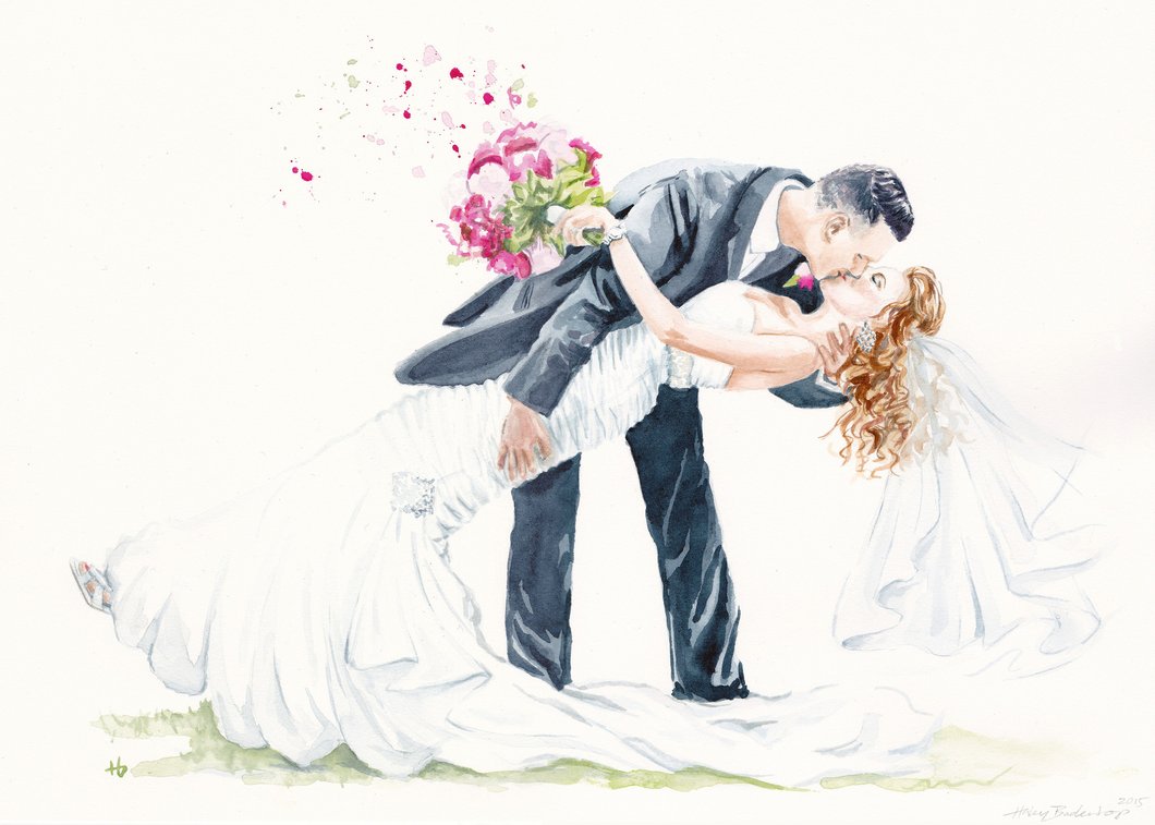 1060x757 Custom Wedding Watercolor Haley Badenhop Art