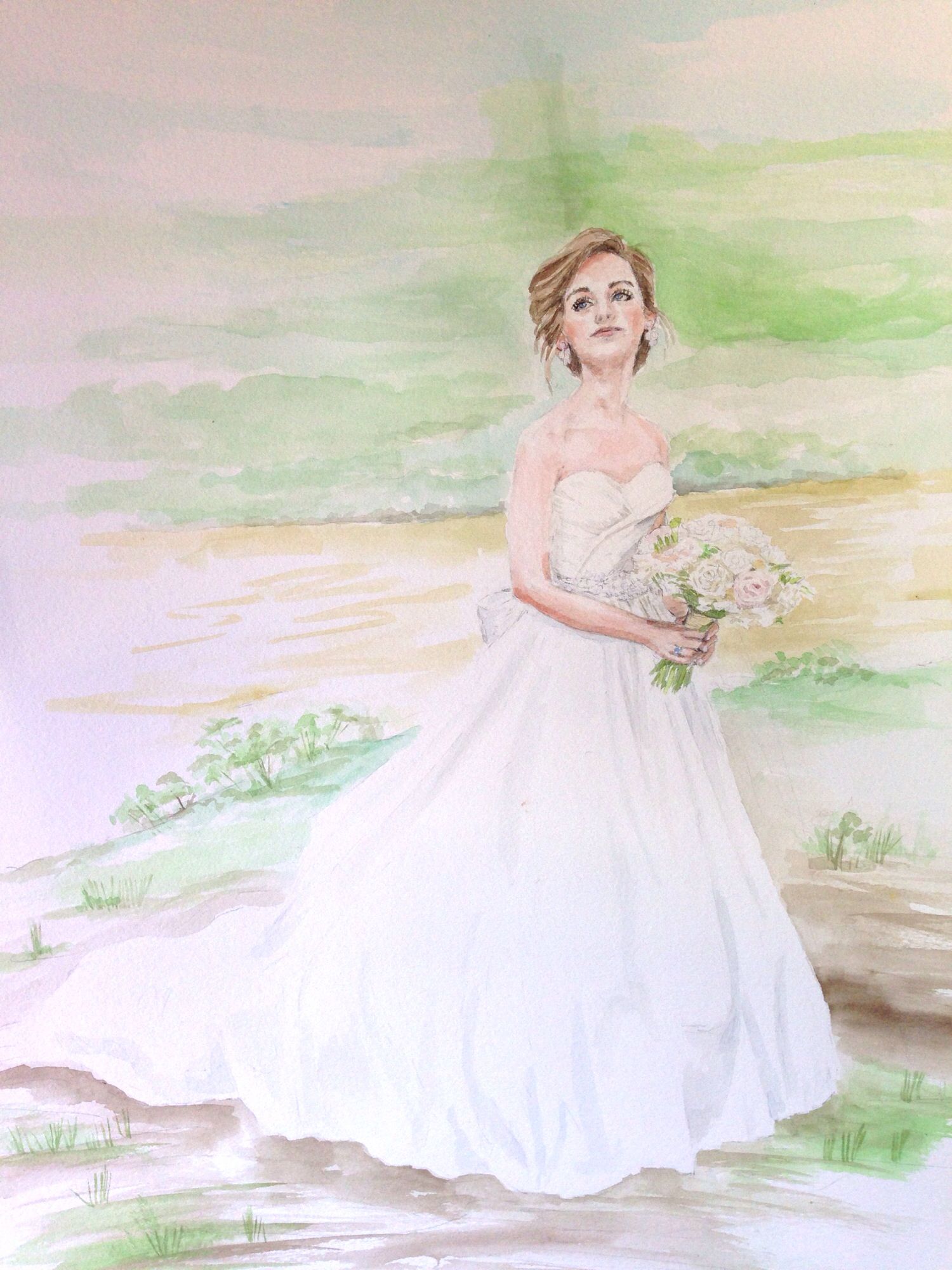 1500x2000 New Watercolor Bride! Southern Weddings Are The Best! By S.arias
