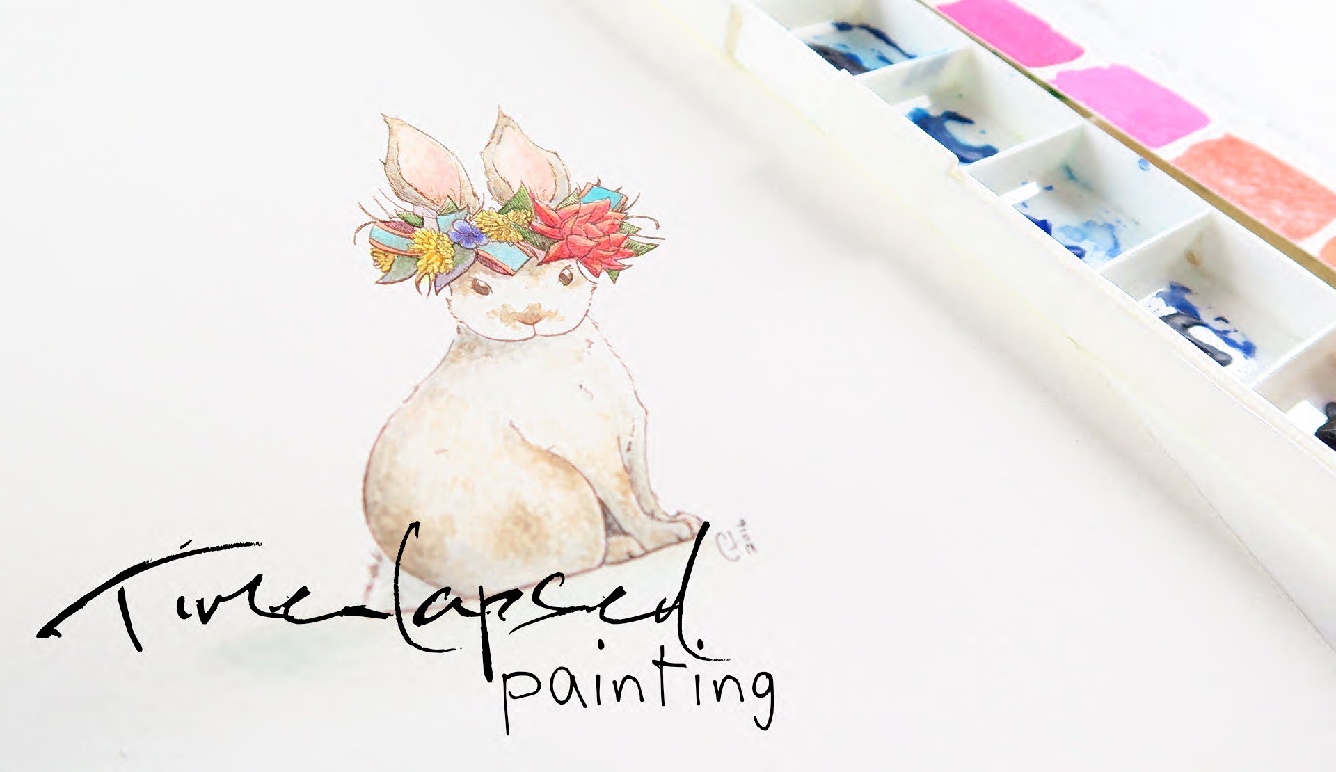 1920x1110 Watercolor Timelapse Painting Of A Bunny Bride