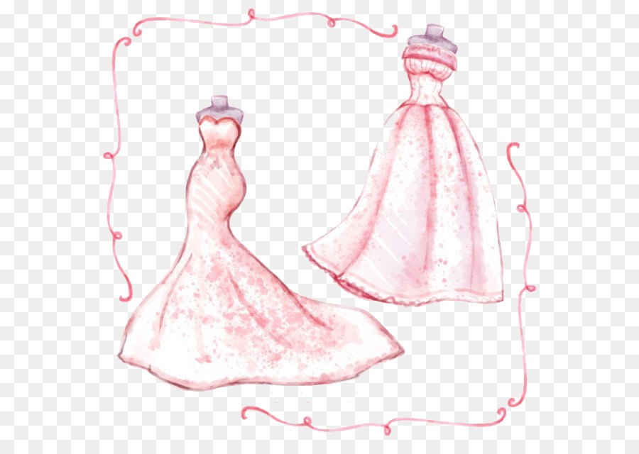 900x640 Bride Watercolor Painting Wedding Dress