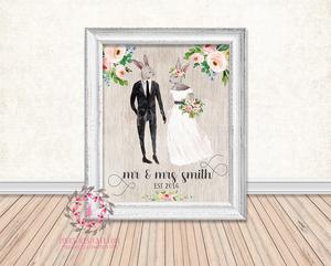 300x241 Bunny Rabbit Personalized Bride Groom Wedding Shower Gift