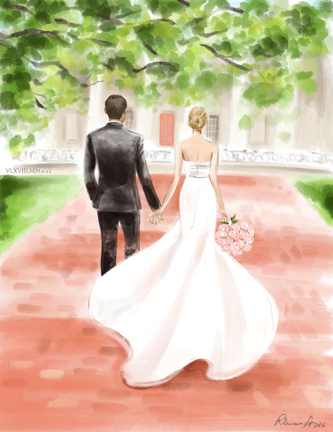 1159x1500 Custom Couple Portrait Illustration