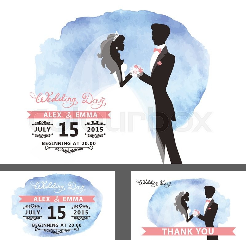 800x781 Wedding Bridal Shower Invitation Template Set With Watercolor Cyan