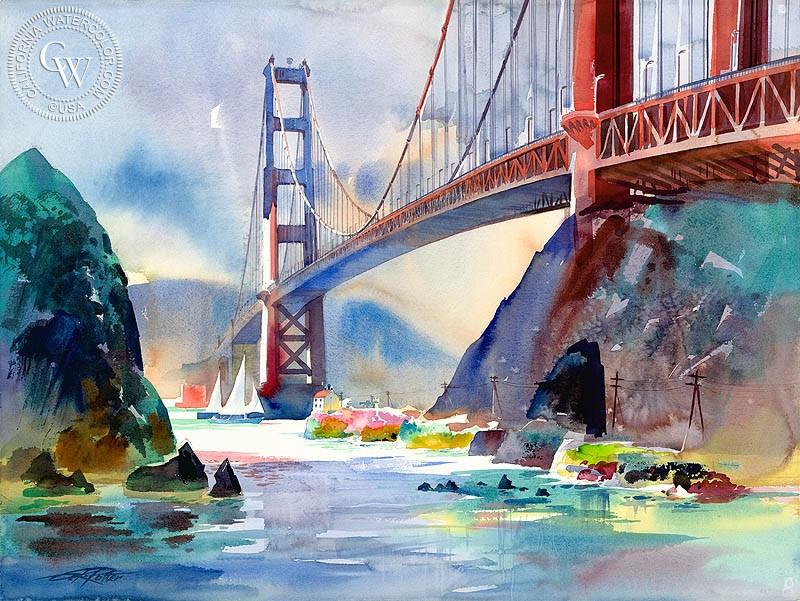 800x601 Golden Gate, 1997, Art By Ken Potter California Watercolor