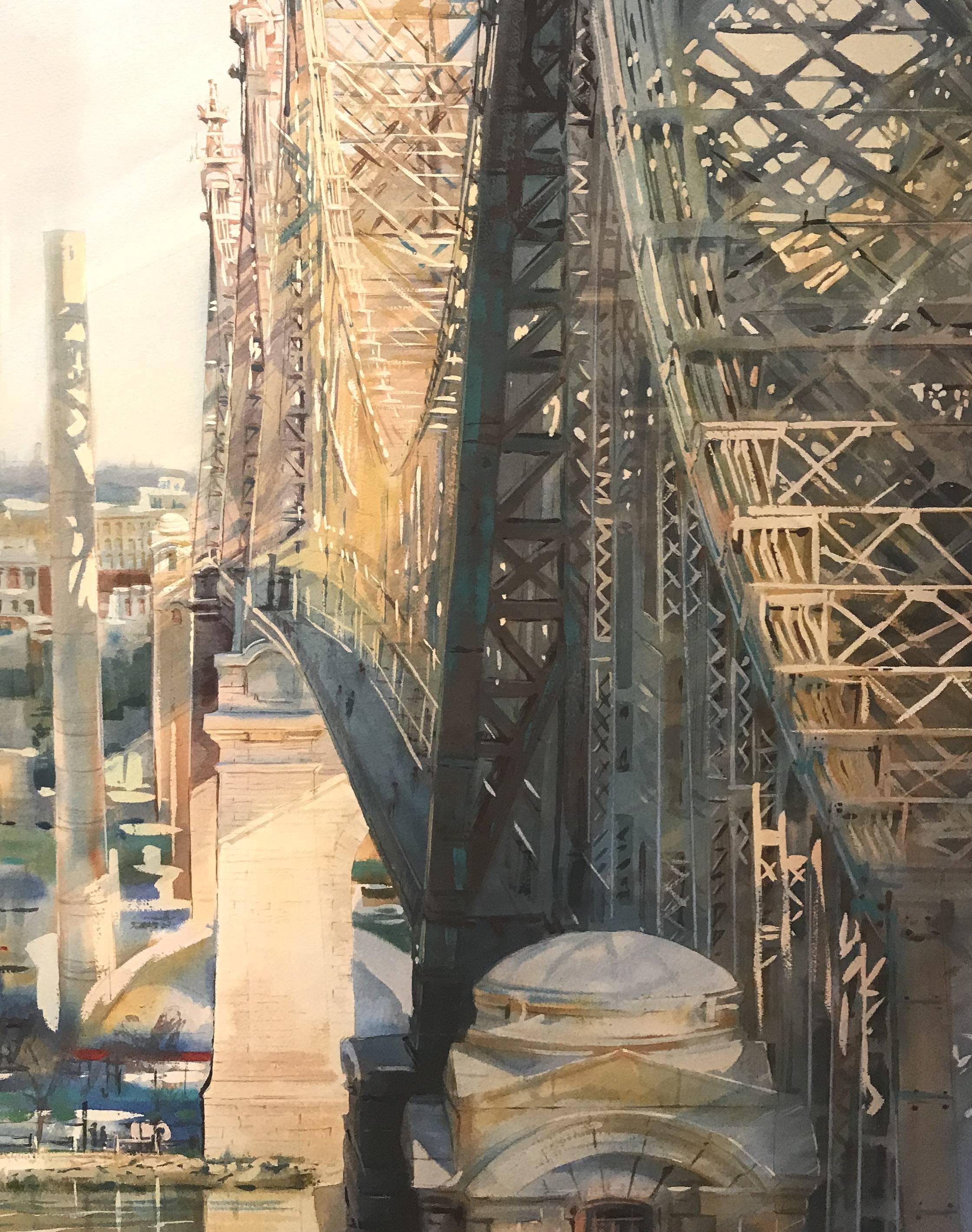 2240x2840 Alexander Creswell Large Watercolor Painting, The Queensboro