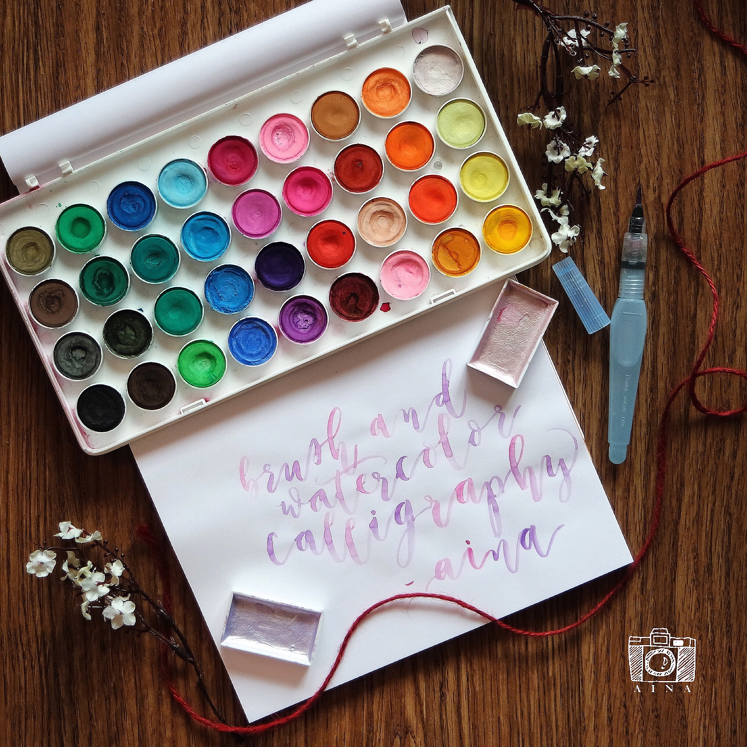 2448x2448 Brush And Watercolor Calligraphy Write Here, Write Now