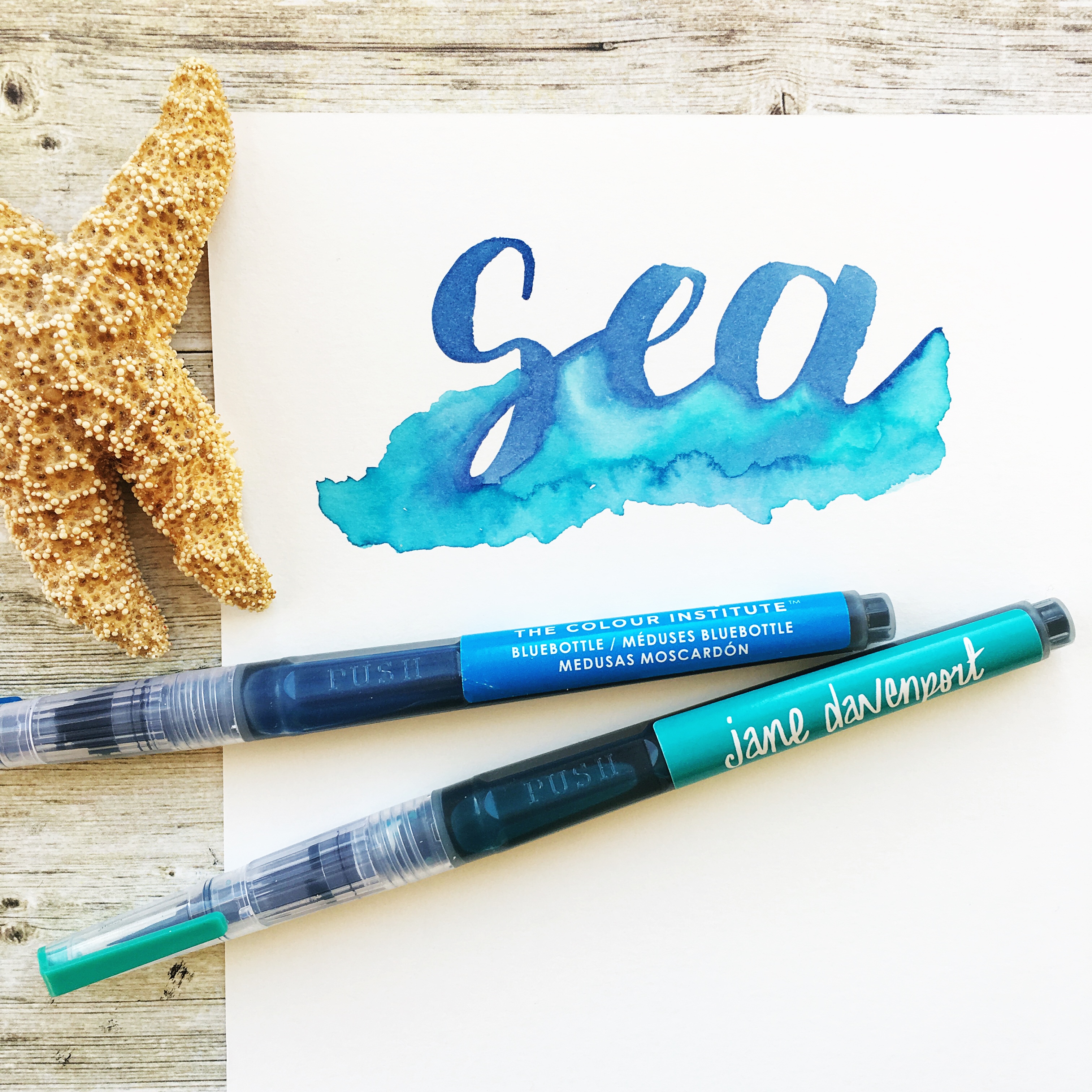 3024x3024 Watercolor Brush Lettering With Mermaid Markers Kelly Creates
