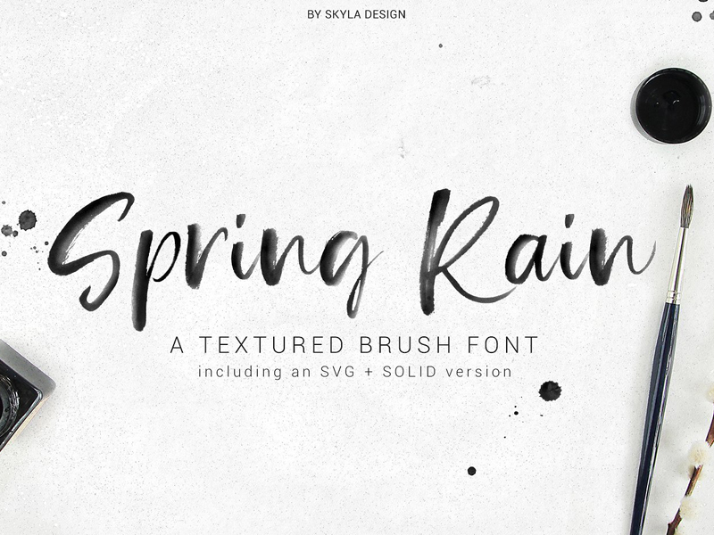 800x600 Springrain Svg Watercolor Brush Font By Fonts Collection