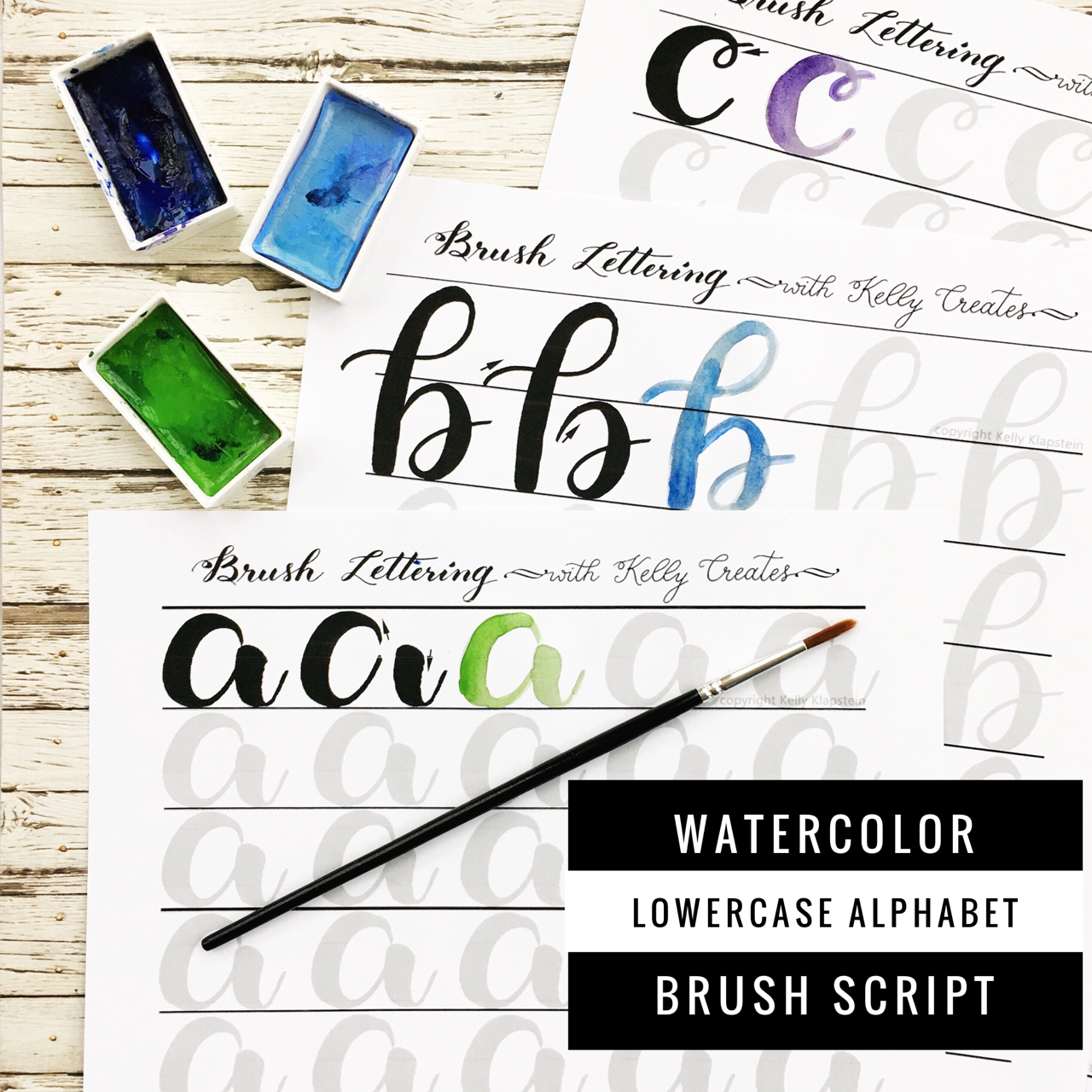 1280x1280 Watercolor Brush Lettering Alphabet Amp Drills (L) Kelly Creates