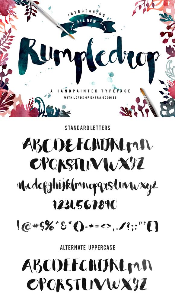 580x1005 801 Best Typography Images Watercolor Brush Fonts