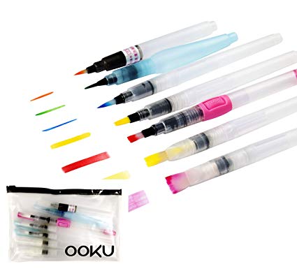 425x388 Ooku Watercolor Brush Pens 7 Piece Set