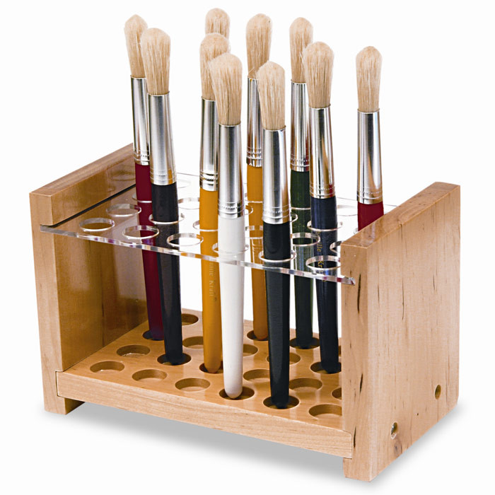 700x700 Brush Holder In Wood And Acrylic. Could Also Be Used For Art
