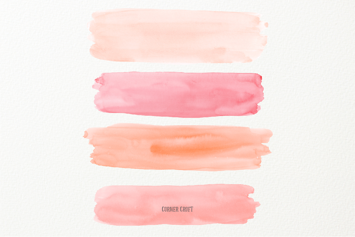 1158x772 Watercolor Brush Strokes Peach Pink By Cornercroft