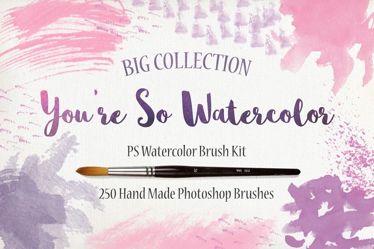 750x500 Ps Watercolor Brush Kit 250 Brushes