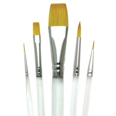 480x480 Aqualon Acrylicwatercolor Brush Sets 5 Brush Setfilbert 4, 10