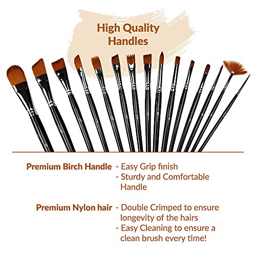 500x500 Cp Art Watercolor Brushes 15 Piece Acrylic Paint Set Includes