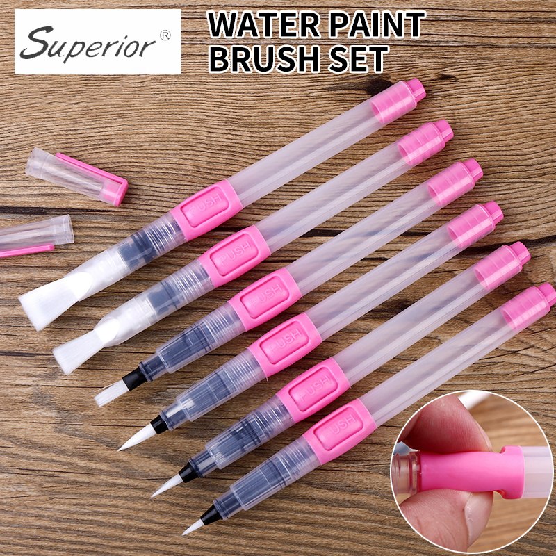 800x800 6pcs Water Brush Water Paint Brush Set Large Capacity Soft