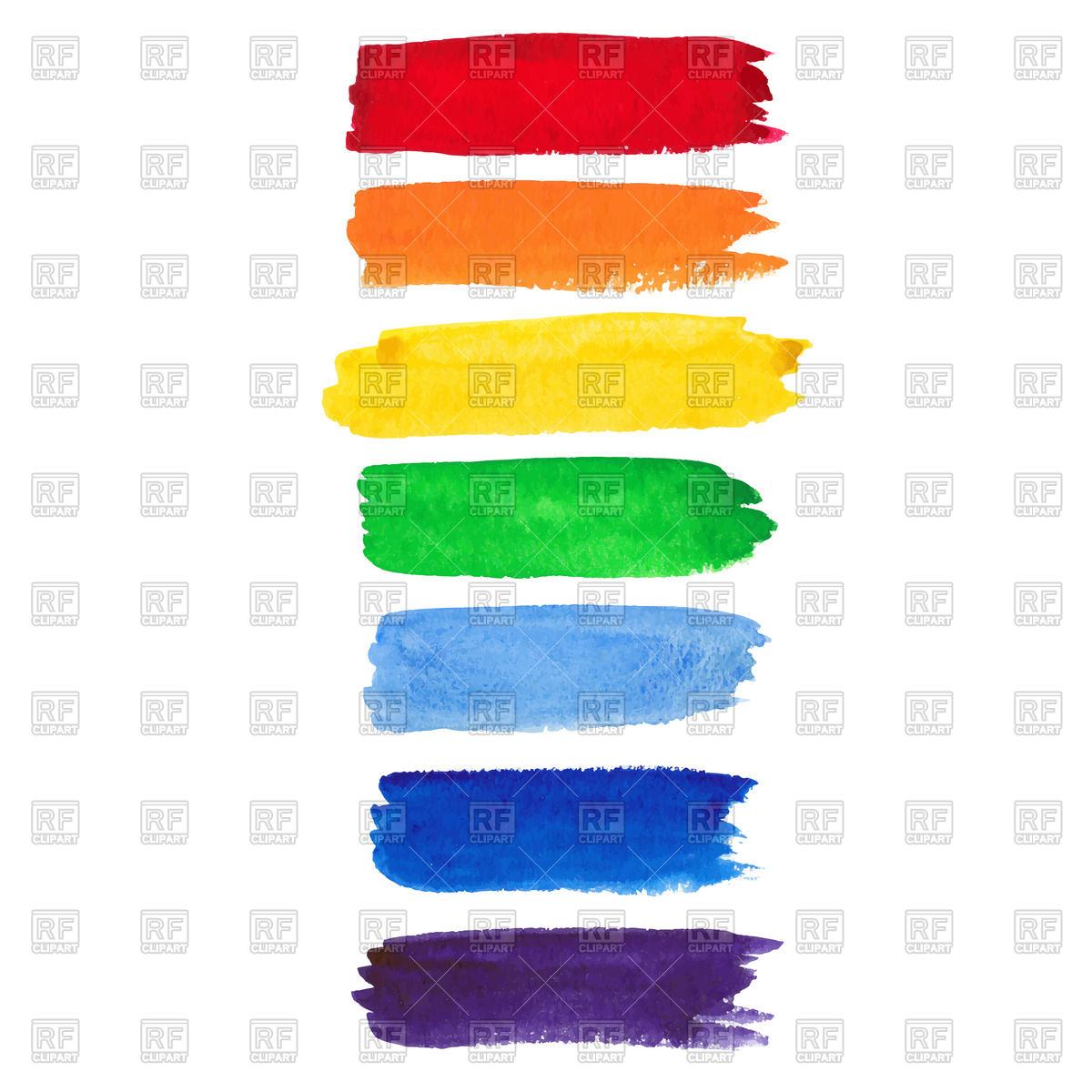 1200x1200 Watercolor Brush Strokes In Colors Of Rainbow Vector Image