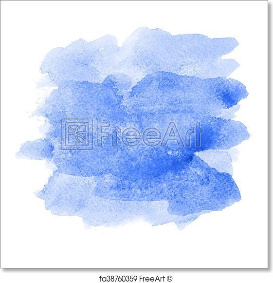 561x581 Free Art Print Of Blue Watercolor Brush Strokes. Blue Watercolor