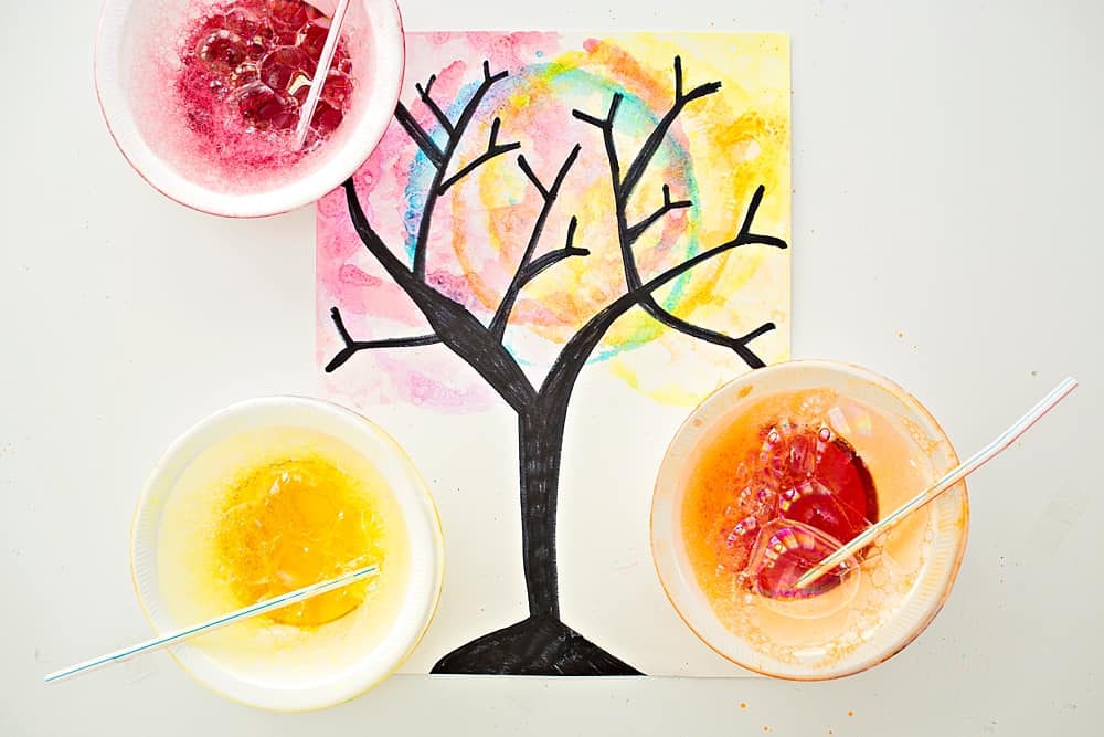 1000x667 Watercolor Bubble Art Trees