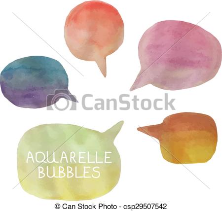 450x428 Vector Illustration Of Five Watercolor Bubbles.