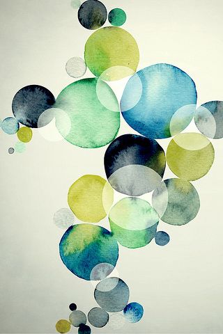 320x480 Watercolor Bubbles