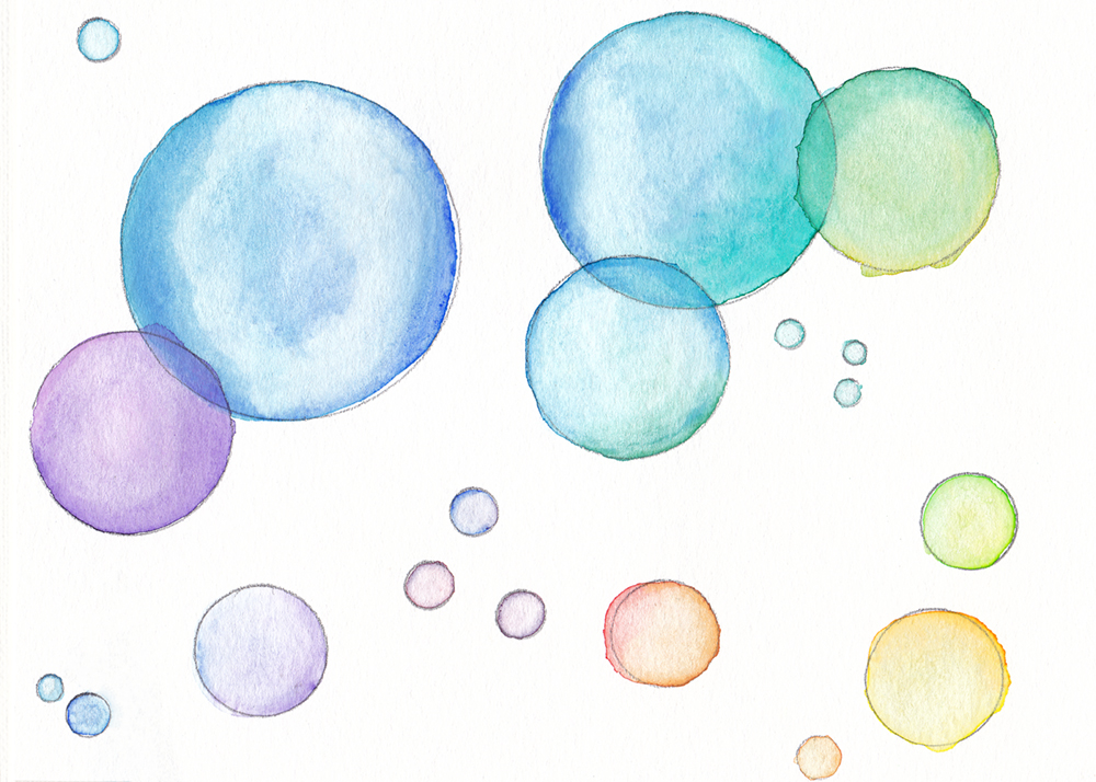 1000x714 Bubbles {Watercolor Painting} By Larenaissancegirl